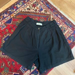 Decade brand black linen shorts
